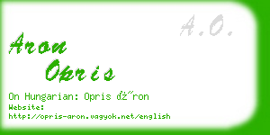 aron opris business card